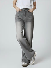 Holly | Verwaschene graue High-Waist Baggy Jeans