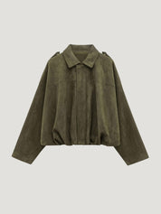 Lara | Suede Bomber Jacket