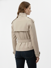 High-Neck Belted Trench Coat | Isabelle