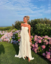 Collins | Ruffle Strapless Maxi Dress