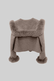 Hallie | Faux Fur Trim Double-Breasted Jacket
