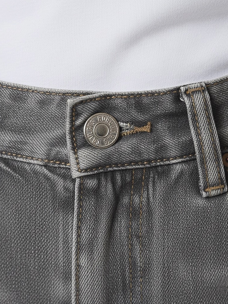 Holly | Verwaschene graue High-Waist Baggy Jeans
