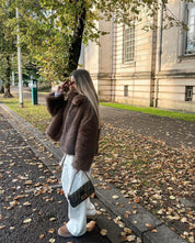 Kataleya | Cropped Oversized Faux Fur Coat