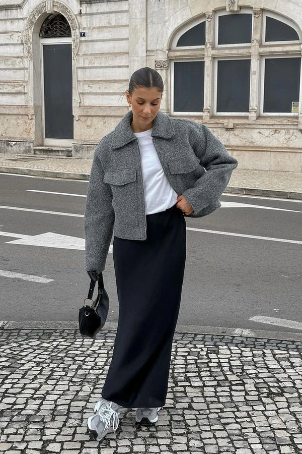 Sophie | Grey Cropped Jacket