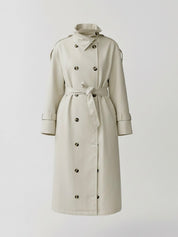 Zoe | High-Neck Belted Long Trench Coat