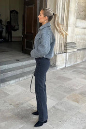Sophie | Grey Cropped Jacket