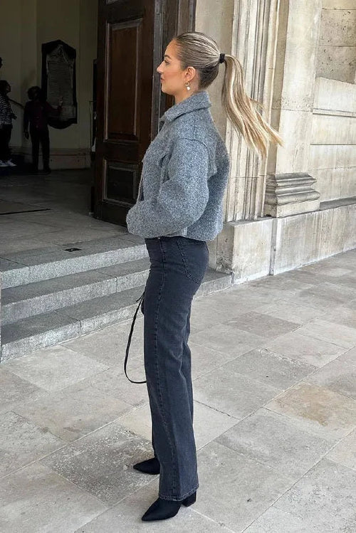 Sophie | Grey Cropped Jacket