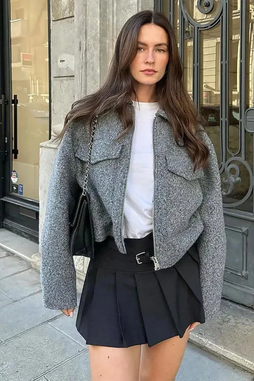 Sophie | Grey Cropped Jacket