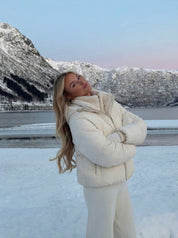 Joane | Hooded Short Puffer Jacket with Plush Lining
