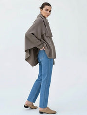 Iris | Cowl Neck Cape Coat for Women