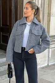Sophie | Grey Cropped Jacket