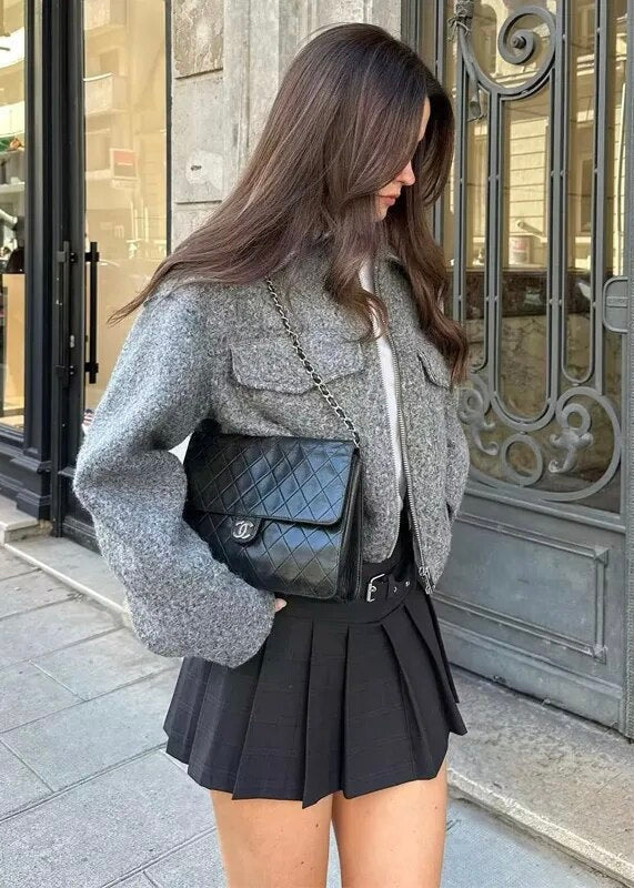 Sophie | Grey Cropped Jacket