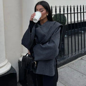 Iris | Cowl Neck Cape Coat for Women