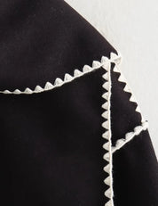 Nellie | Cape Coat with Contrast Trim