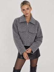 Sophie | Grey Cropped Jacket