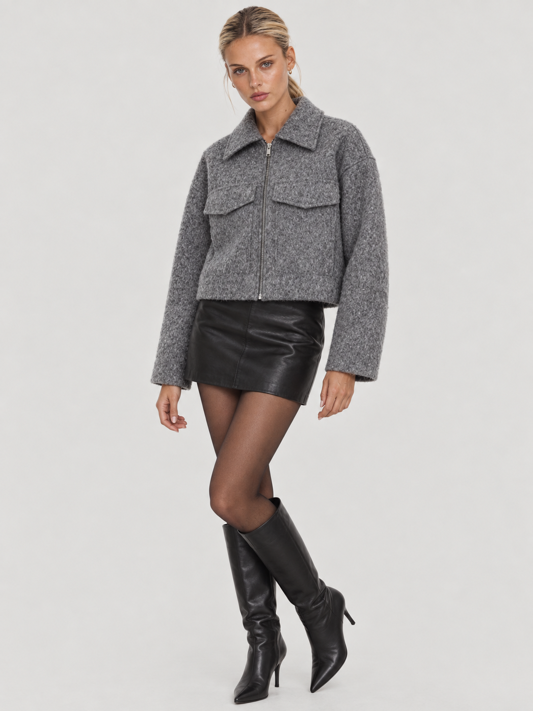 Sophie | Grey Cropped Jacket