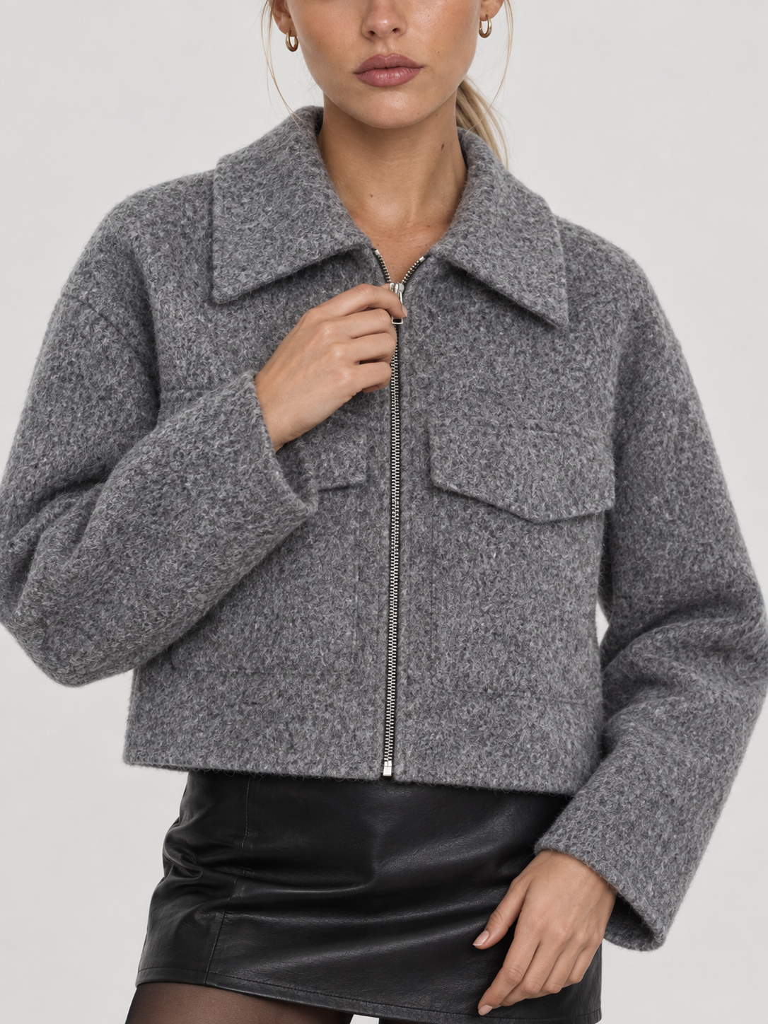 Sophie | Grey Cropped Jacket