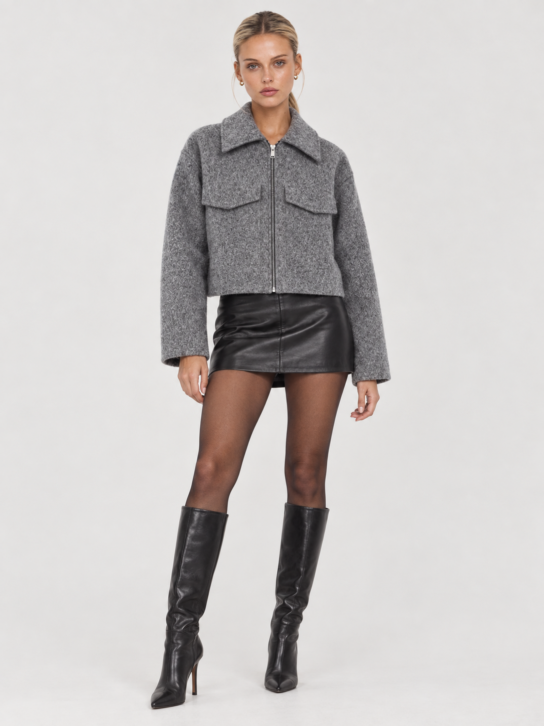Sophie | Grey Cropped Jacket