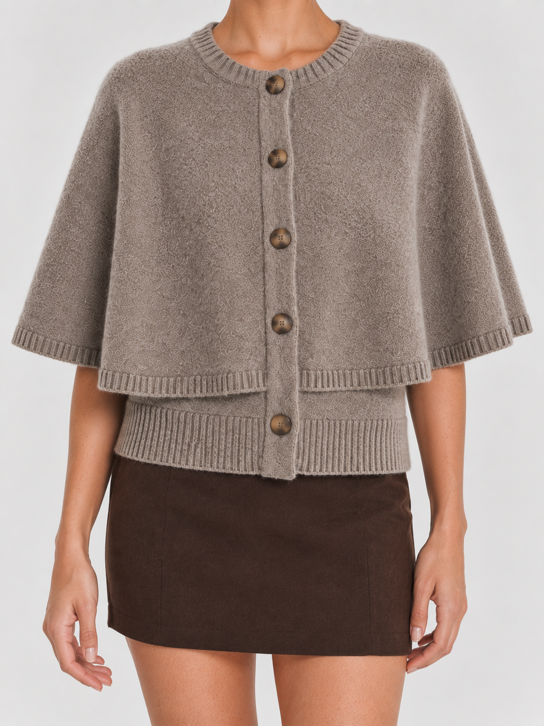 Blake | Wool-Blend Button-Up Cape Sweater
