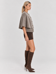 Blake | Wool-Blend Button-Up Cape Sweater