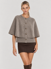 Blake | Wool-Blend Button-Up Cape Sweater