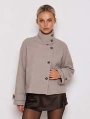 Angela | High-Neck Button Jacket