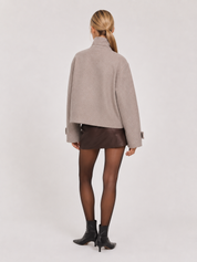 Angela | High-Neck Button Jacket