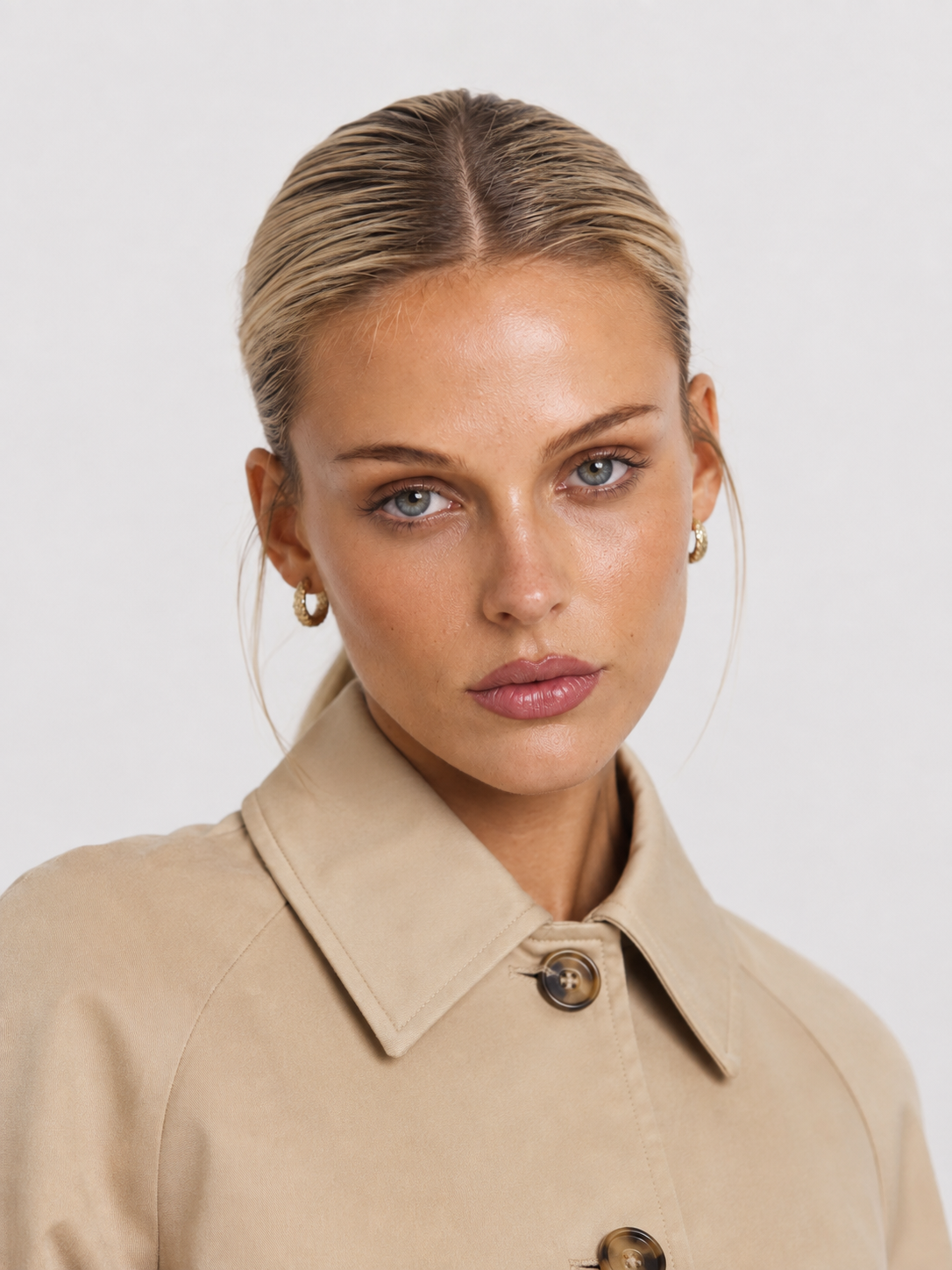 Mia | Minimal Button-Up Trench Coat