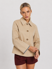 Mia | Minimal Button-Up Trench Coat