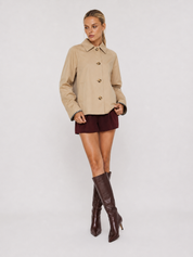 Mia | Minimal Button-Up Trench Coat