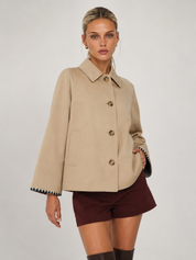 Mia | Minimal Button-Up Trench Coat