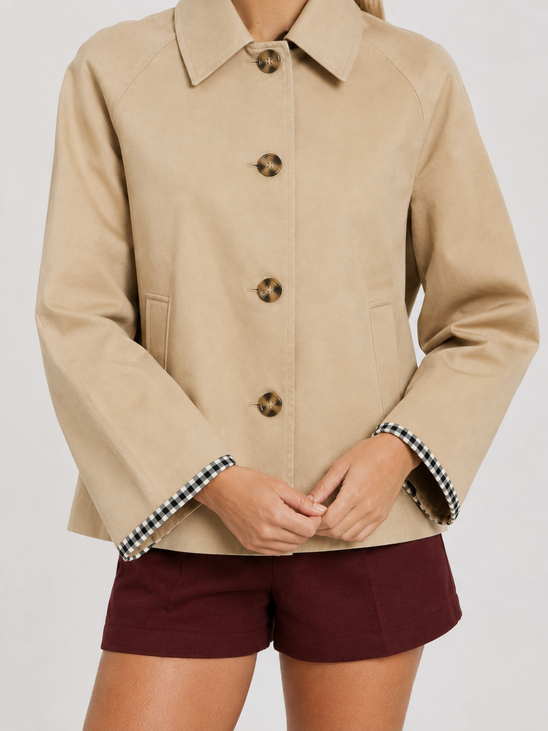 Mia | Minimal Button-Up Trench Coat