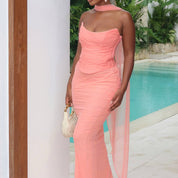 Aniyah | Strapless Bodycon Maxi Dress