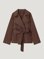 Alicent | Belted Double-Breasted Short Coat