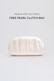 Catherine Ruffle Dress (Free Pearl Clutch)
