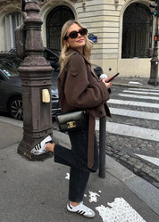 Camille | Brown Blend Cropped Trench Jacket