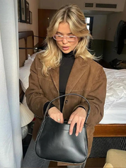 Women's Oversized Brown Suede Trench Coat | Clara