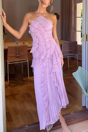 Catherine Ruffle Dress (Free Pearl Clutch)