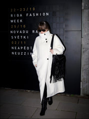 Amaya | Elegant High-Neck Long Coat