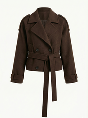 Camille | Brown Blend Cropped Trench Jacket