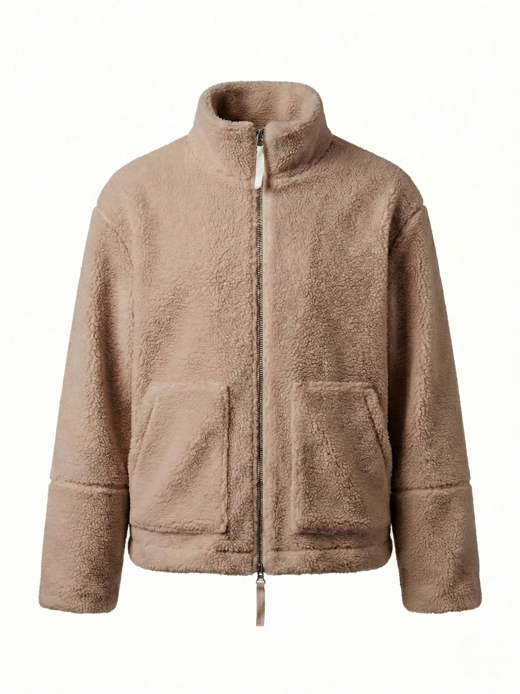 Maddy | Teddy Fleece Zip-Up Waterproof Jacket with High Neck