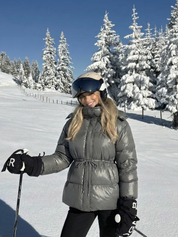 Maggie | Belted Puffer Jacket with High Neck