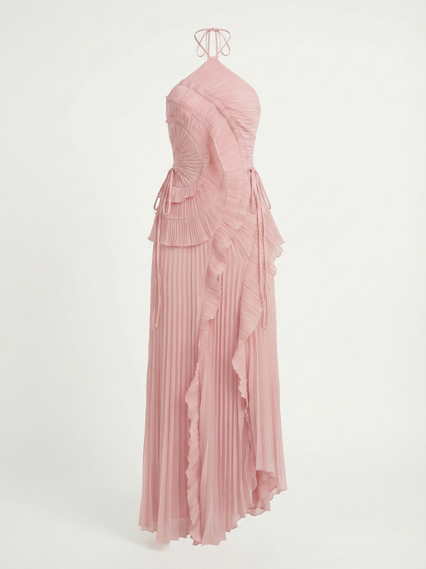 Catherine Ruffle Dress (Free Pearl Clutch)