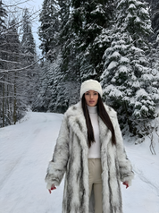 Aliza | Long Faux Fur Statement Coat