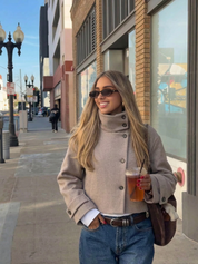 Angela | High-Neck Button Jacket