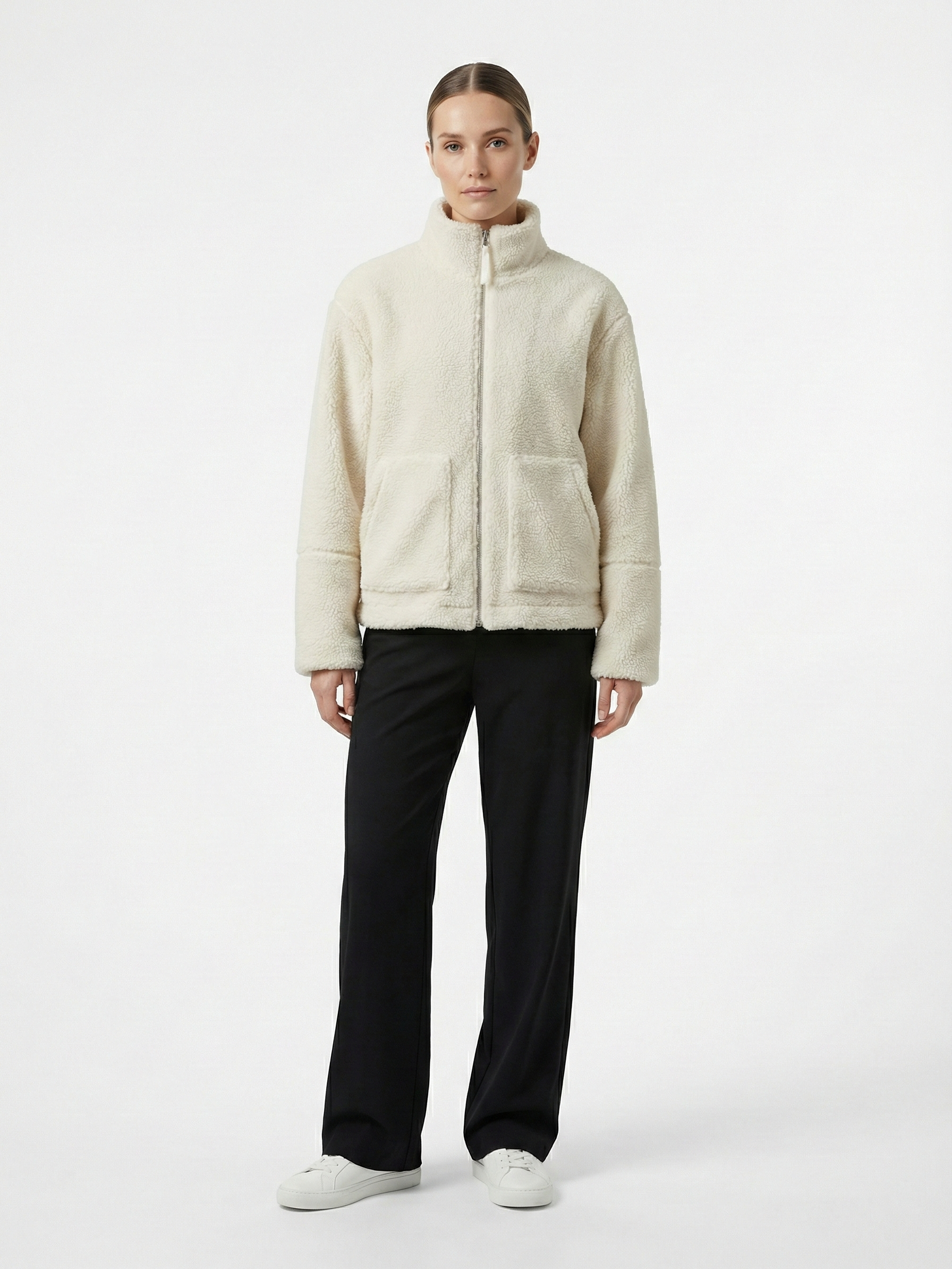 Maddy | Teddy Fleece Zip-Up Waterproof Jacket with High Neck