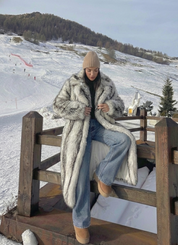 Aliza | Long Faux Fur Statement Coat