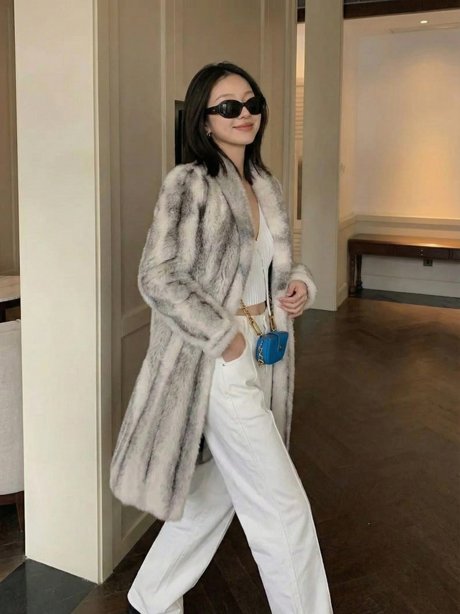 Aliza | Long Faux Fur Statement Coat
