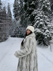 Aliza | Long Faux Fur Statement Coat