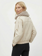 Cameron | Cropped Jacket with Faux Fur Collar